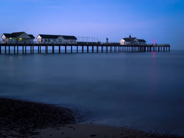 Southwold, Suffolk/Velká Británie – 24. května: Noční na Suf Southwold Pier — Stock fotografie