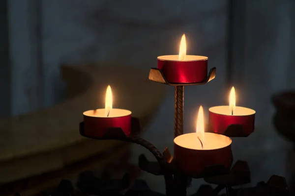 BERGAMO, LOMBARDY/ITALY - JUNE 25 : Candles in the Cathedral of — Stock Photo, Image