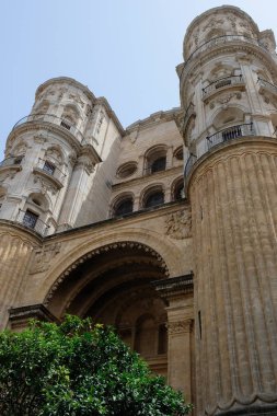 Malaga, Andalucia/İspanya - Temmuz 5: Katedralde görünüm