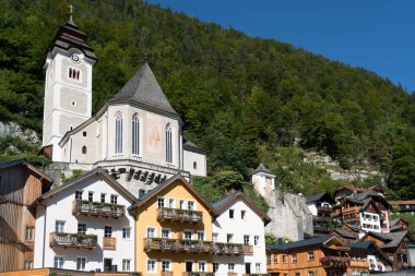 Hallstatt, Salzkammergut/Avusturya - Eylül 14: Görünüm m