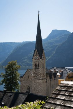 Hallstatt, Salzkammergut/Avusturya - Eylül 14: E görünümünü