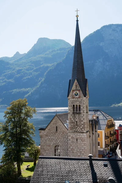 Hallstatt, Salzkammergut/Avusturya - Eylül 14: E görünümünü