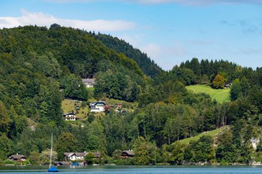 St Gilgen, Salzburg/Avusturya - 15 Eylül: L demirleyen yatlar