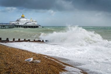 Eastbourne, East Sussex'deki / / Uk - 21 Ekim: fırtına Bria kuyruk sonu