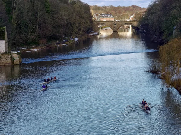 Durham, County Durham/Uk - 19. ledna: Na kajaku podél řeky — Stock fotografie