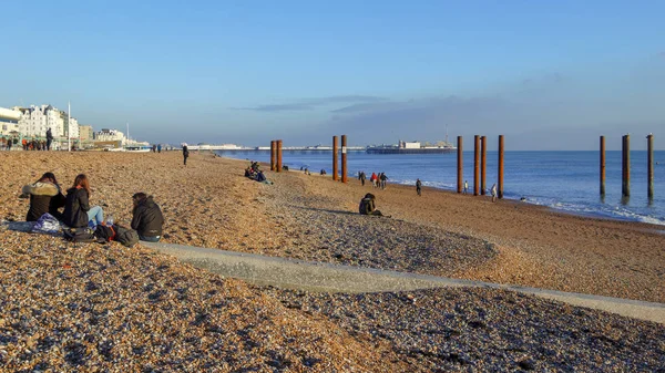 Brighton, East Sussex/Uk - január 26.: A tengerparti kilátás — Stock Fotó