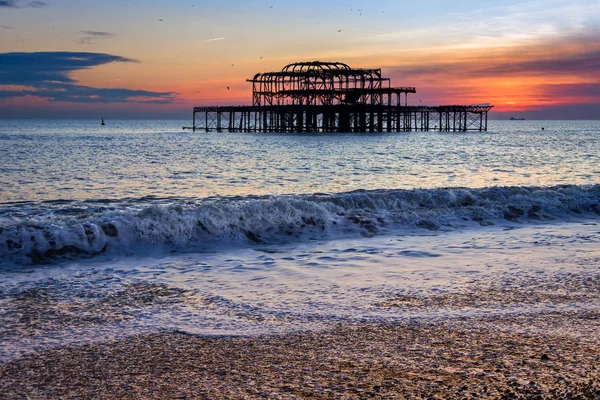 Brighton, East Sussex/Uk - 26 januari: Uitzicht op de braakliggende Wes — Stockfoto