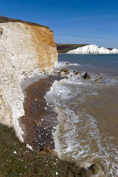 Widok na wybrzeże Sussex z nadzieją Gap — Zdjęcie stockowe