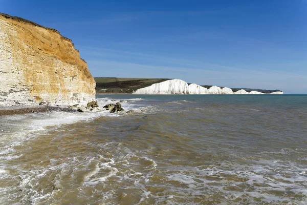 Widok na wybrzeże Sussex z nadzieją Gap — Zdjęcie stockowe