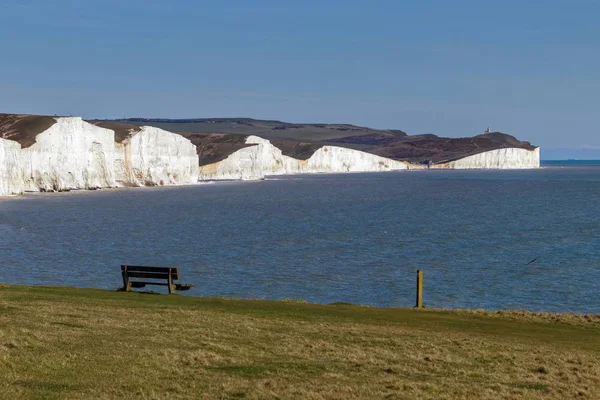 Widok na wybrzeże Sussex z nadzieją Gap — Zdjęcie stockowe