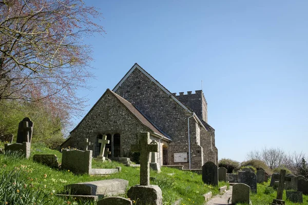 Bramber, west sussex / uk - 20. april: aussenansicht der st nichola — Stockfoto