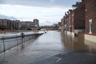 York, North Yorkshire / Uk - 18 Şubat: York North Yorkshire 'da 18 Şubat 2020' de sel baskını