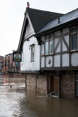 York, North Yorkshire / Uk - 18 Şubat: York North Yorkshire 'da 18 Şubat 2020' de sel baskını