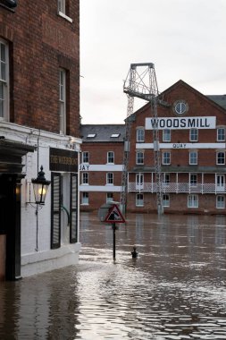 York, North Yorkshire / Uk - 18 Şubat: York North Yorkshire 'da 18 Şubat 2020' de sel baskını