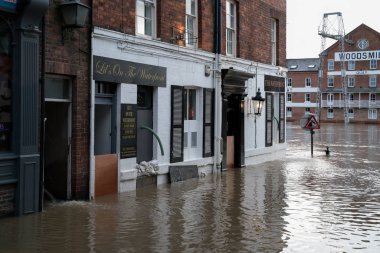 York, North Yorkshire / Uk - 18 Şubat: York North Yorkshire 'da 18 Şubat 2020' de sel baskını