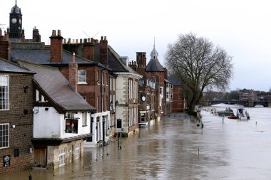 York, North Yorkshire / Uk - 18 Şubat: York North Yorkshire 'da 18 Şubat 2020' de sel baskını