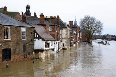 York, North Yorkshire / Uk - 18 Şubat: York North Yorkshire 'da 18 Şubat 2020' de sel baskını