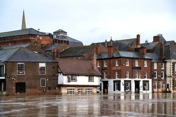 York North Yorkshire Febbraio Inondazioni Nello York North Yorkshire Febbraio — Foto Stock