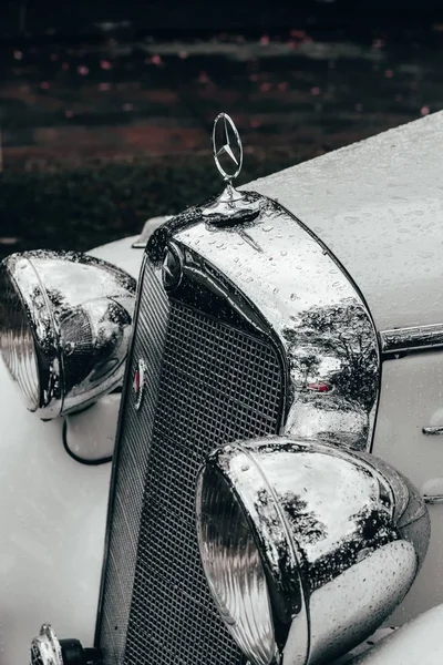Photographie Niveaux Gris Voiture Mercedes Benz Classique — Photo
