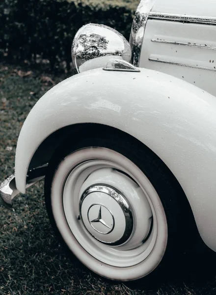 Photographie Niveaux Gris Voiture Mercedes Benz Classique — Photo