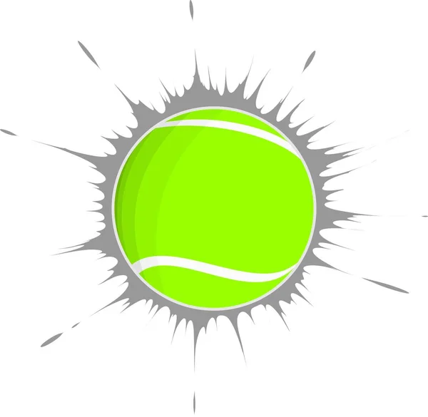 Tennis ball and a gray stain — Stock Vector