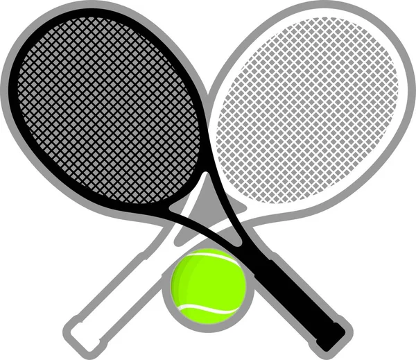 交差したテニス ラケット — ストックベクタ