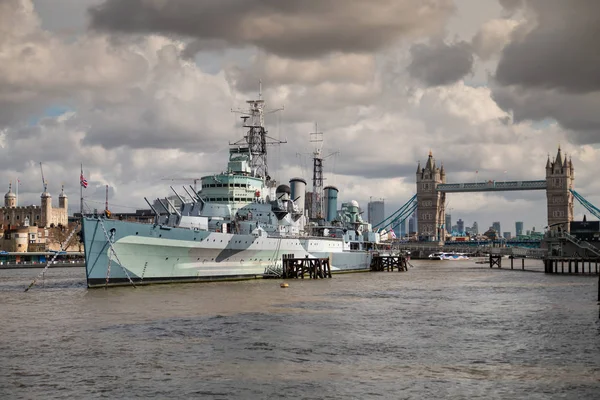 HMS belfast i london — Stockfoto