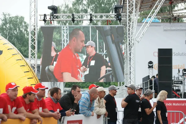 Tüm Rus yarışmalar Staplercup, forklift turnuva finalinde. Rusya, Moskova, 13 Temmuz 2017 Sokolniki Park