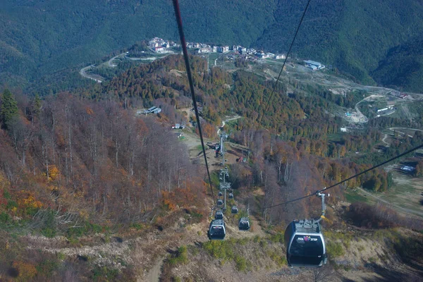 Lanovka Rosa Khutor Soči Russia Podzim 2019 — Stock fotografie