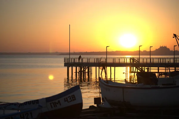 Zonsondergang Het Strand — Stockfoto