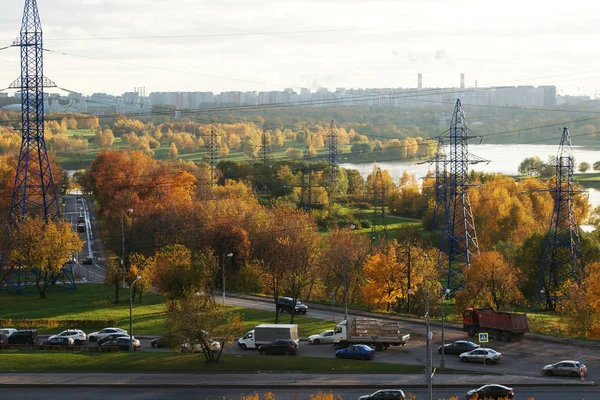 Kashirskoye Autostrady Jesienią Moskwa — Zdjęcie stockowe