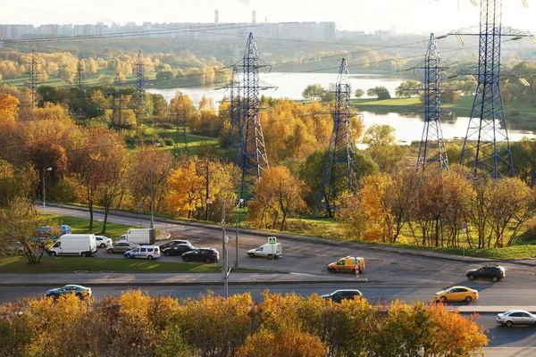Kashirskoye Autostrady Jesienią Moskwa — Zdjęcie stockowe