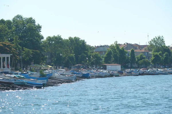 Küste Voller Boote Bulgarien — Stockfoto