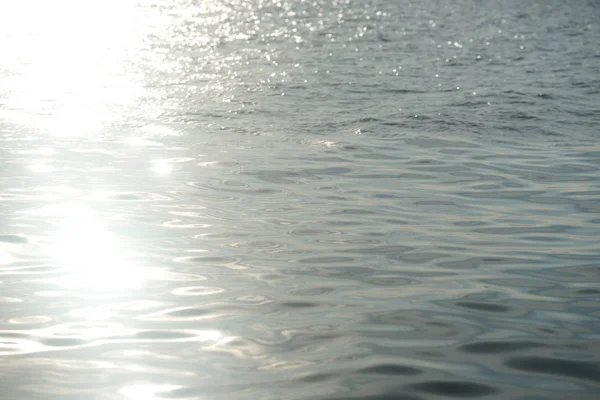 Aguas Azules Profundas Mar Con Fondo Reflejo Del Sol — Foto de Stock