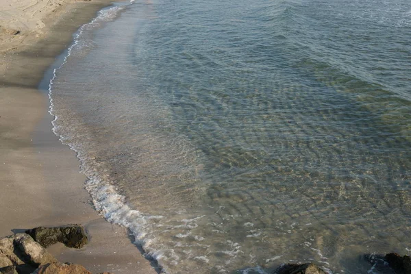 Meer Klares Wasser Mit Wellen Strand Hintergrund — Stockfoto