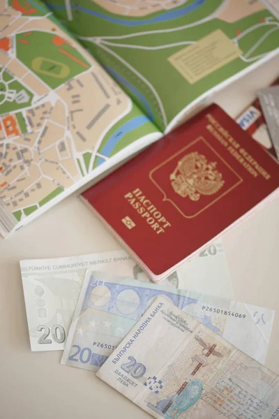 Pasaporte Ruso Con Dinero — Foto de Stock