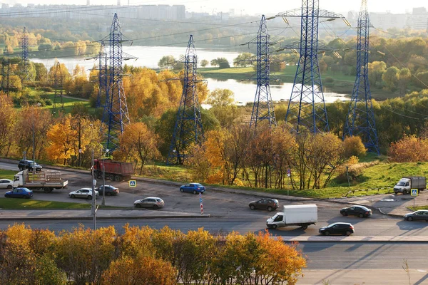 Kashirskoye Autostrady Jesienią Moskwa — Zdjęcie stockowe