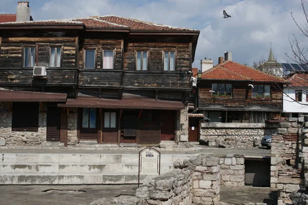 Gamla Byggnader Nessebar Bulgarien — Stockfoto