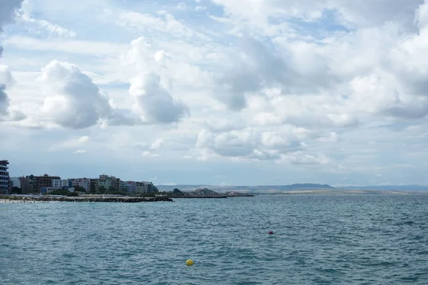 Wolk Met Wolken Blauwe Lucht Boven Zee — Stockfoto