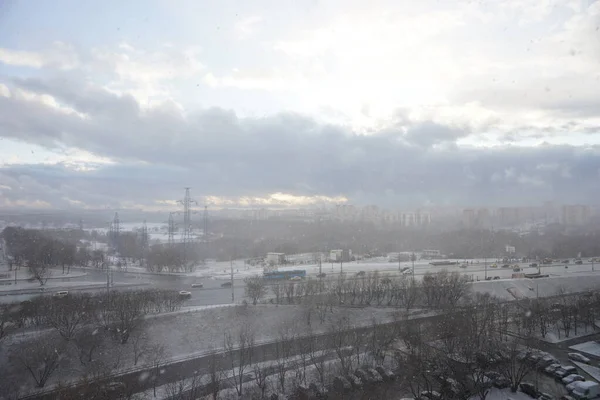 Silný Sníh Moskvě Feval 2020 Rusko — Stock fotografie