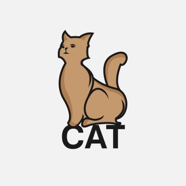 Kedi logosu çizimi. modern kedi logo şablonu izole edildi 