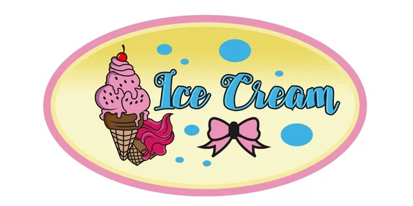 Ilustração de dois cones de sorvete coloridos — Vetor de Stock