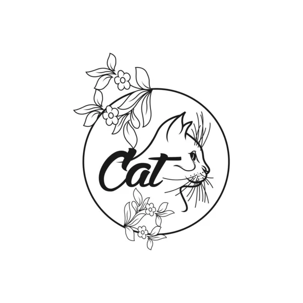 Kattenlogo vector illustratie. modern kat logo template geïsoleerd — Stockvector