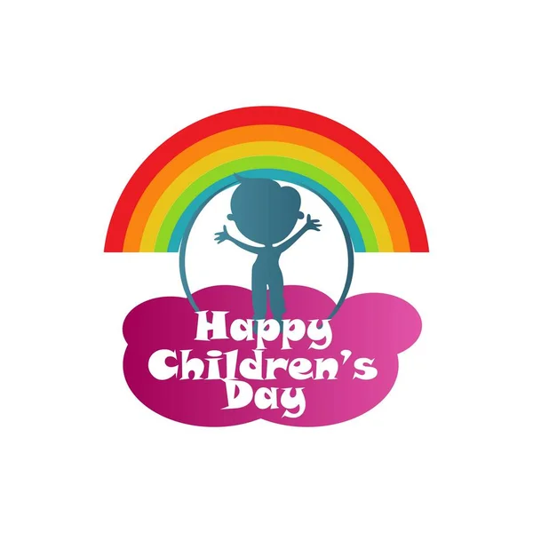 Happy Children Day Hintergrund, Kindertag Plakat mit glücklichen — Stockvektor