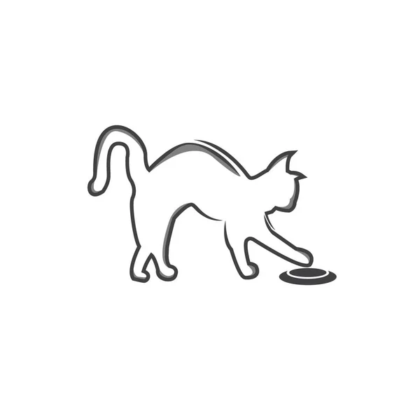 Ilustração do vetor do logotipo do gato. modelo de logotipo do gato moderno isolado —  Vetores de Stock