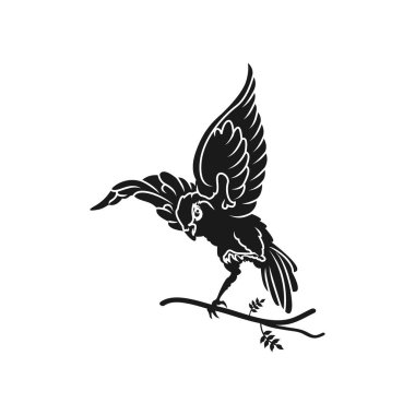 Dal / Siluet kuşunun üzerindeki kuşların siluetleri