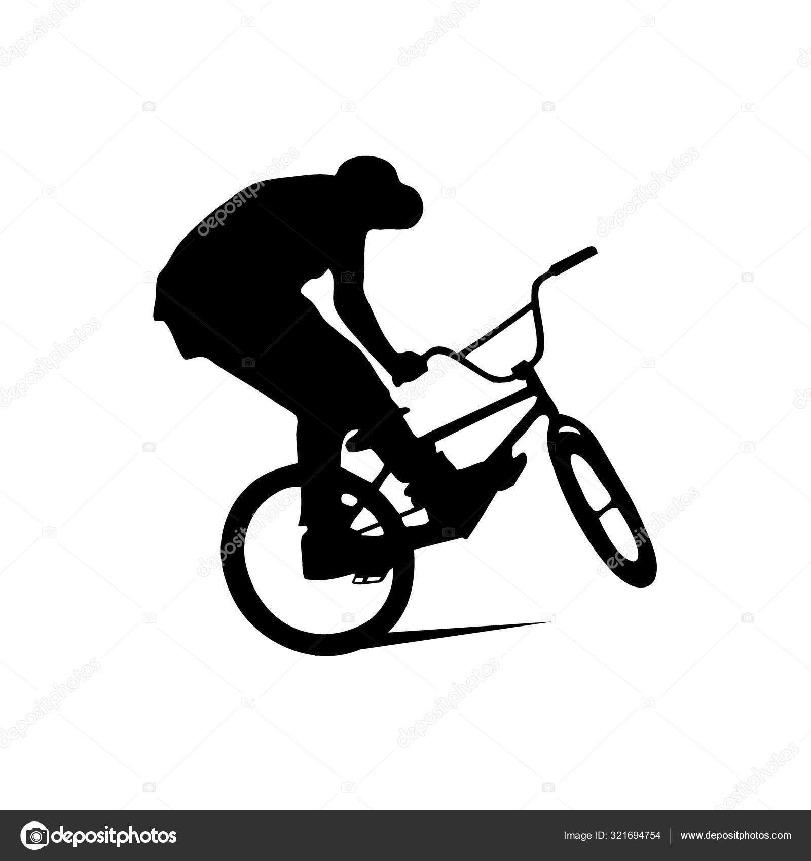 白い背景のbmxライダーの抽象的なシルエットから ストックベクター C Syawalan