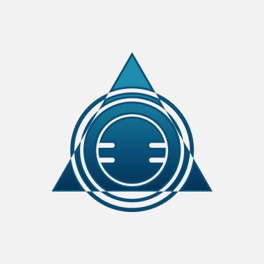 Soyut üçgen logosu, yaratıcı medya oyun logosu, vektör logosu.