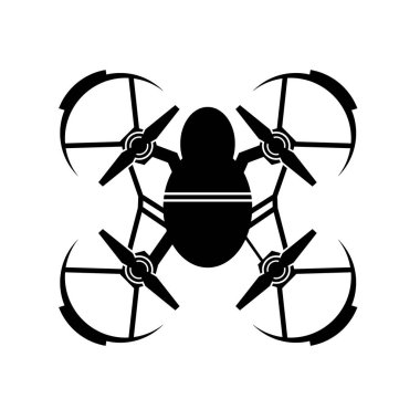 Drone vektör logosu. Drone modern ikonu. Logo için dron simgesi işareti