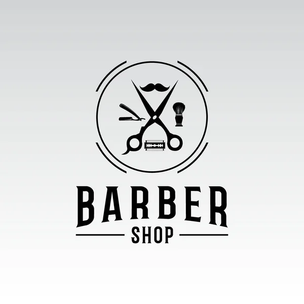 Vintage Barbershop Vektor Embleme und Etiketten. Friseurabzeichen und — Stockvektor